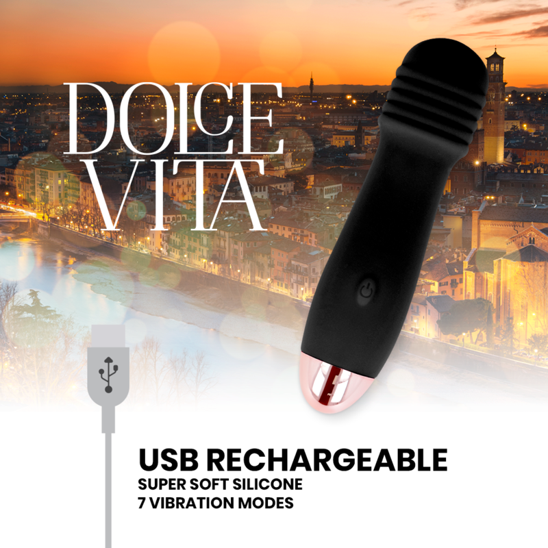 Mini Vibrateur Rechargeable Dolce Vita Noir 7 Vitesses - Dolce Vita