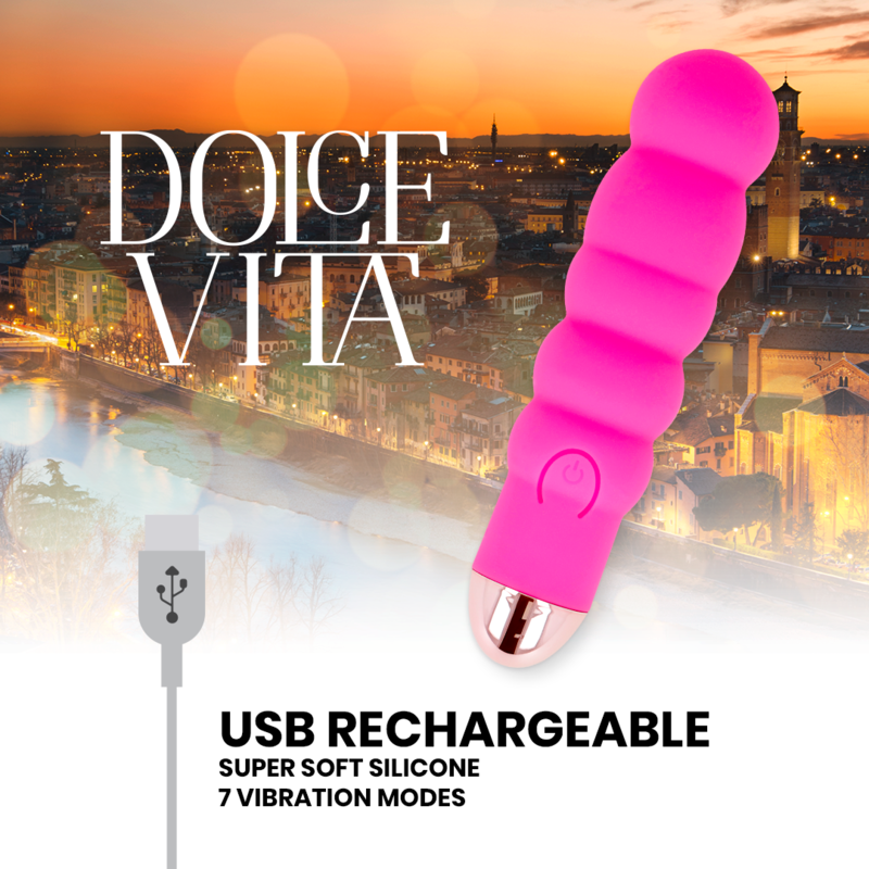 Mini Vibromasseur Dolce Vita Rose 7 Vitesses - Dolce Vita