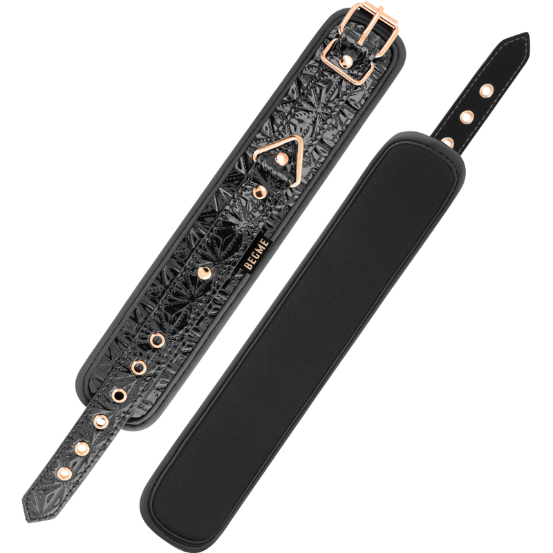 Menottes BDSM Black Edition Premium Cuir Vegan - Begme - Begme Fetish Games