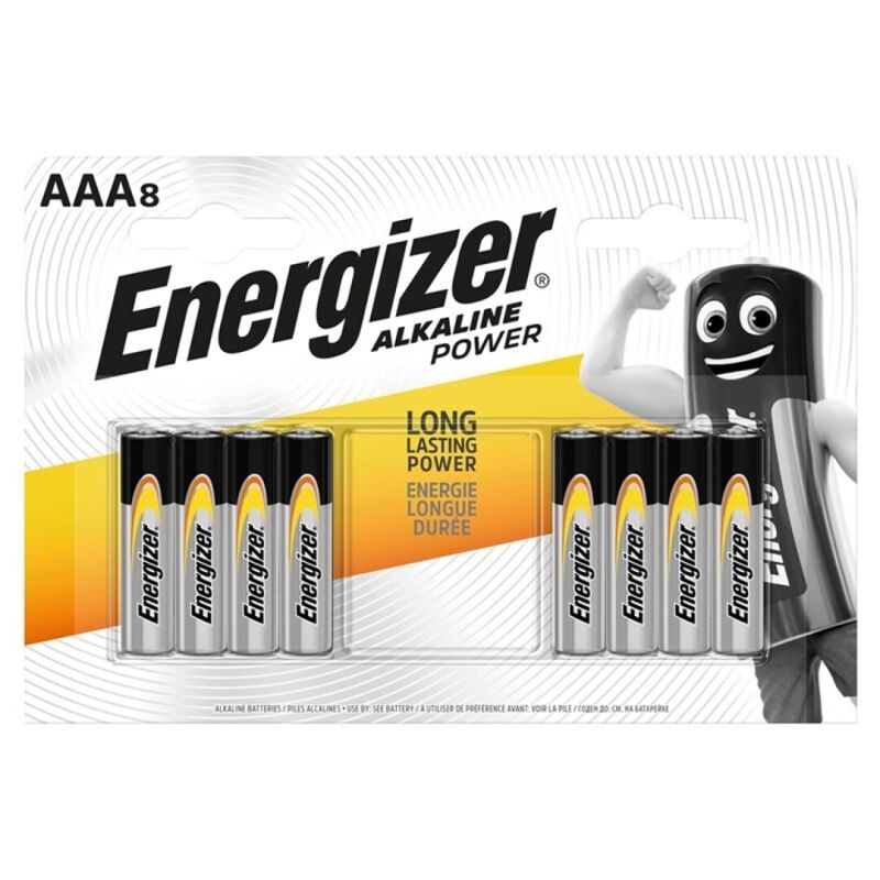 Piles AAA Alcalines LR03 Energizer Puissance Pack de 8 - Energizer