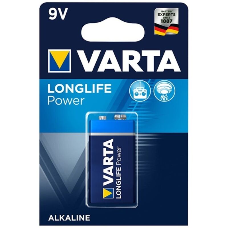 Pile alcaline Longlife Power 9V LR61 - Varta - VARTA