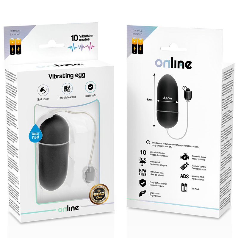 Online – Oeuf Vibrant silencieux avec 10 modes de vibration – Noir