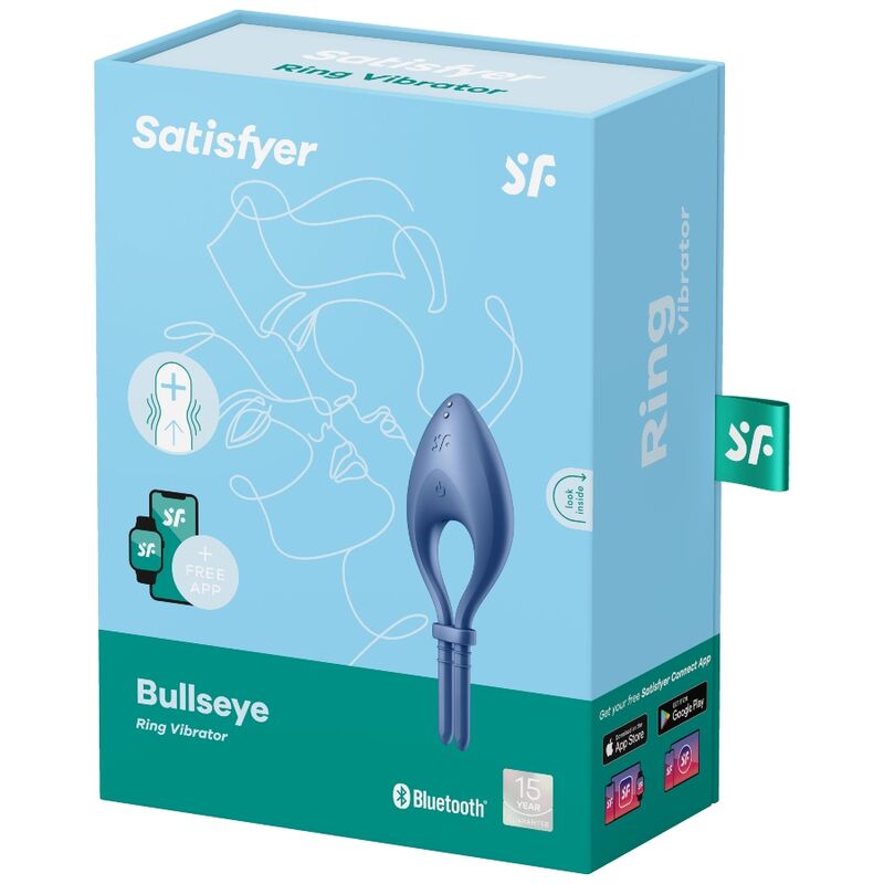 Cockring Vibrant Connecté Bullseye Bleu - Satisfyer