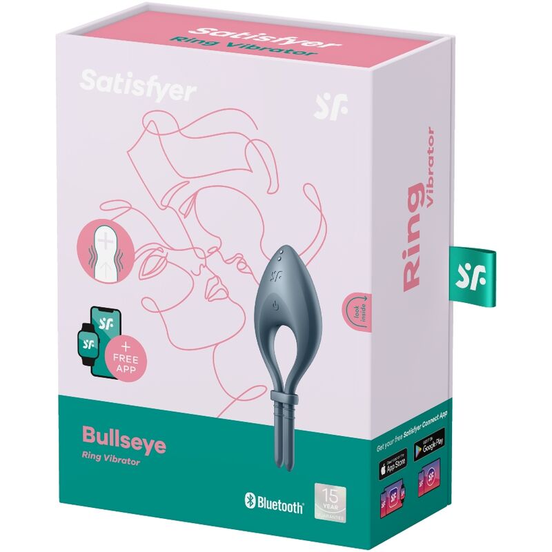 Cockring Vibrant Connecté Bullseye Gris - Satisfyer