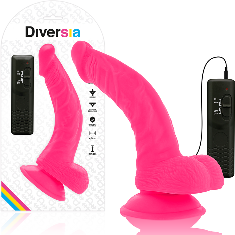 Gode Vibrant Flexible Rose 21,5 cm - Diversia