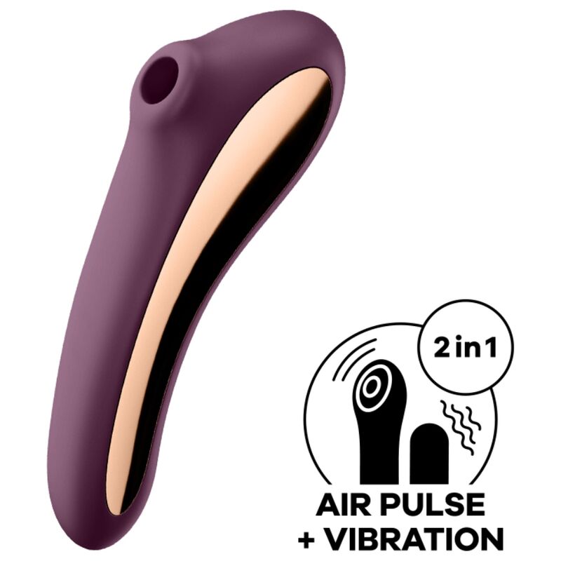 Vibromasseur Dual Kiss Violet 2 en 1 Ondes de Pression - Satisfyer