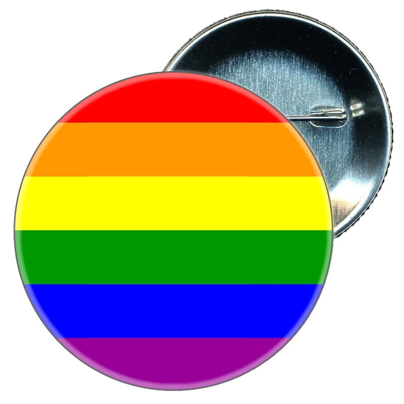 Pin badge drapeau LGBT arc-en-ciel 6x6 cm - Diablo Picante - PRIDE