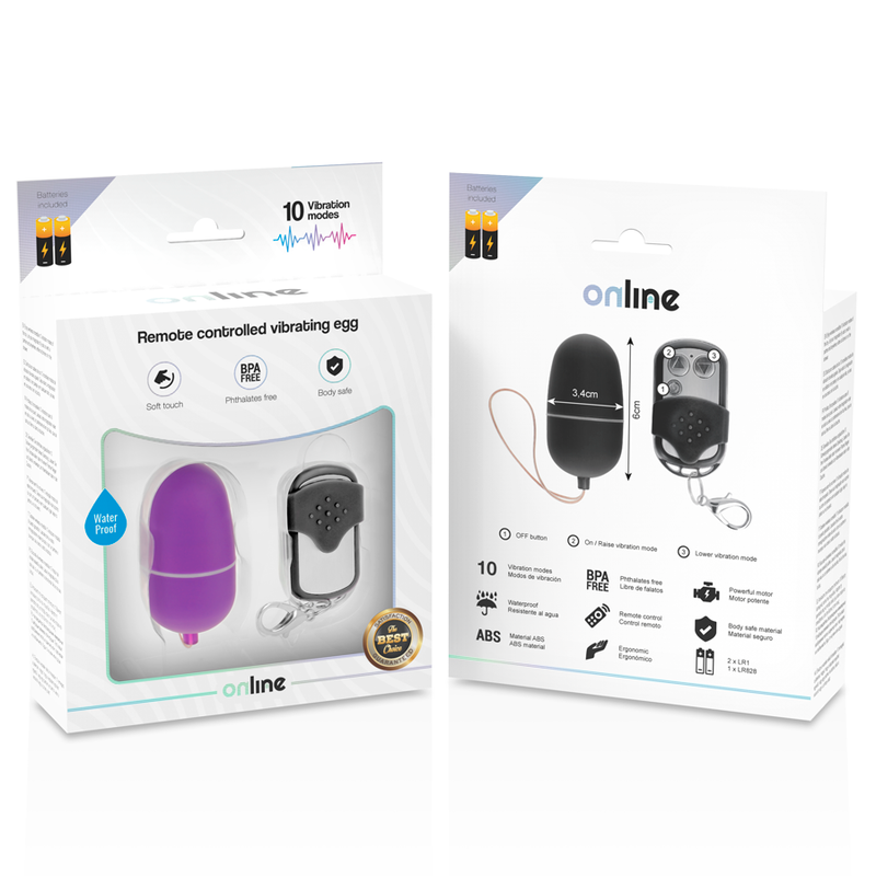 Online – Oeuf Vibrant avec Télécommande Taille M – Lilas