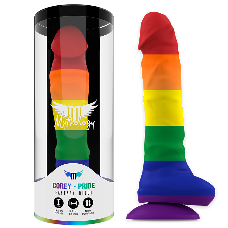 Gode Fantaisie Mythology Corey Pride Taille L Arc-en-Ciel - MYTHOLOGY FANTASY DILDO