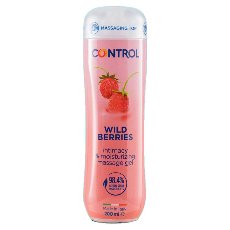 Control – Gel 3 en 1 Massage Lubrifiant & Hydratant Fruits Rouges Sauvages – 200 ml