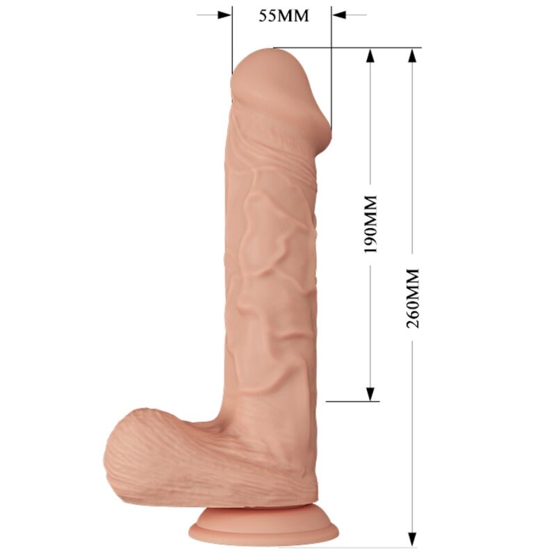 Baile - Gode XXL Réaliste Vibrant avec ventouse Chair - 26 cm
