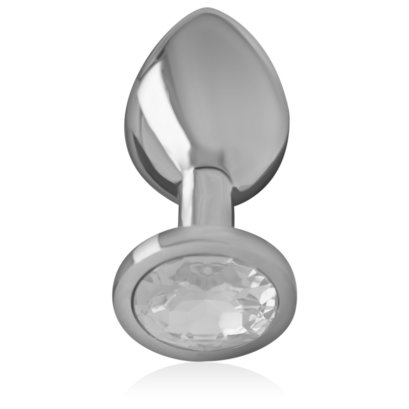 Plug Anal Métal Cristal Diamant Argent Taille M - Intense