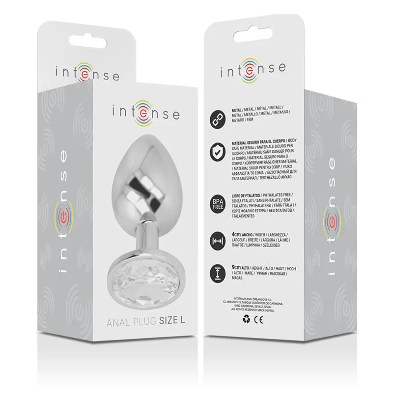 Plug Anal Métal Cristal Diamond Jewel Argent L - Intense