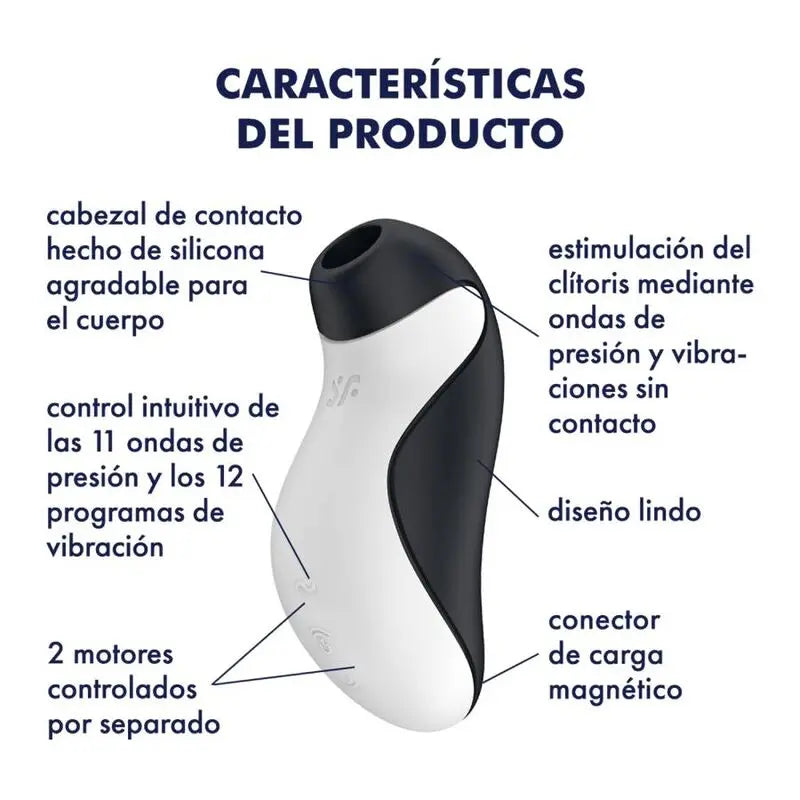 Stimulateur Clitoridien Orca Pingouin Blanc/Noir - Satisfyer