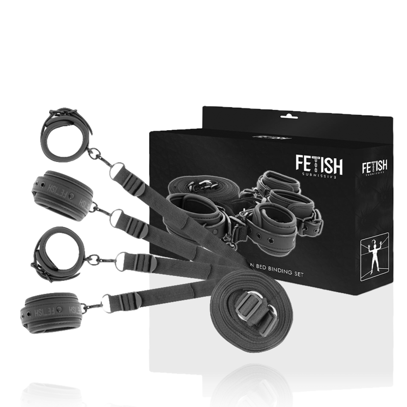 Fetish Submissive – Attache de Lit avec Menottes Poignets & Chevilles