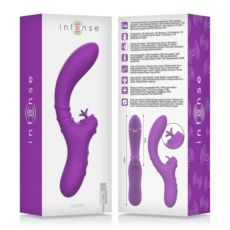 Vibrateur Clitoridien Intense Harry avec Langue Violet - Intense