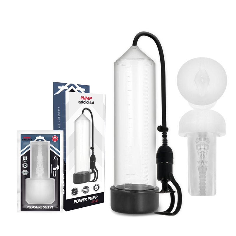 Pompe à pénis RX5 transparente avec masturbateur - Pump Addicted - PUMP ADDICTED