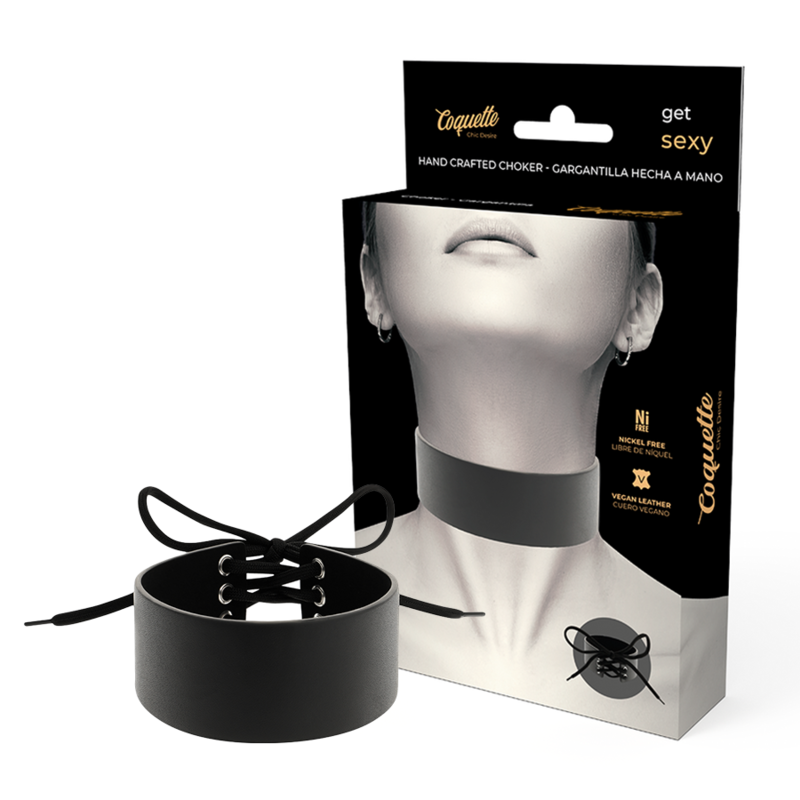 Collier BDSM Coquette Chic Desire Cuir Végan - Coquette