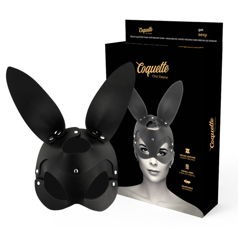 Masque Cuir Vegan Oreilles Lapin Chic Desire - Coquette