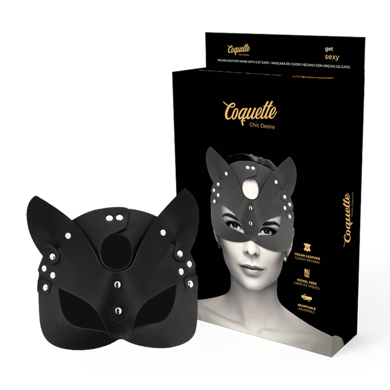 Masque Coquette Chic Desire Oreilles Chat Cuir Vegan
