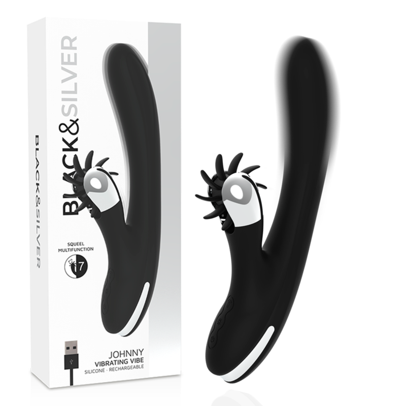 Vibromasseur Rabbit Vibrant Bunny Johnny - Black&Silver