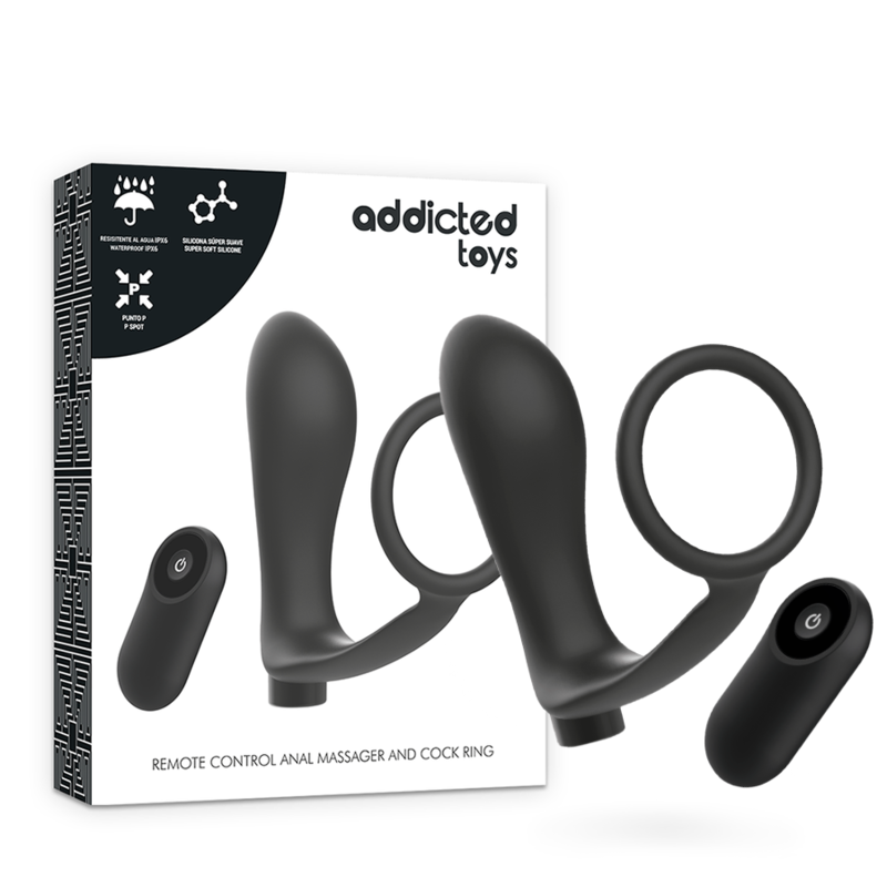 Plug Anal Vibrant avec Cockring Annal Noir - Addicted Toys