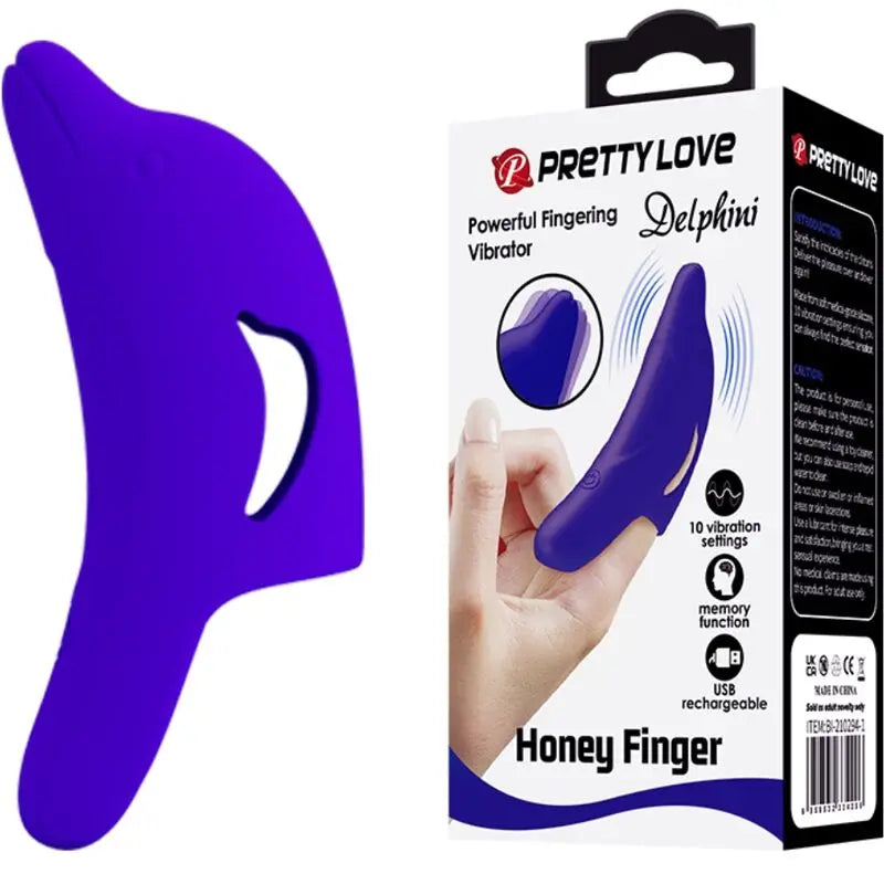 Pretty Love – Doigt Vibrant Rechargeable Delphini – Violet