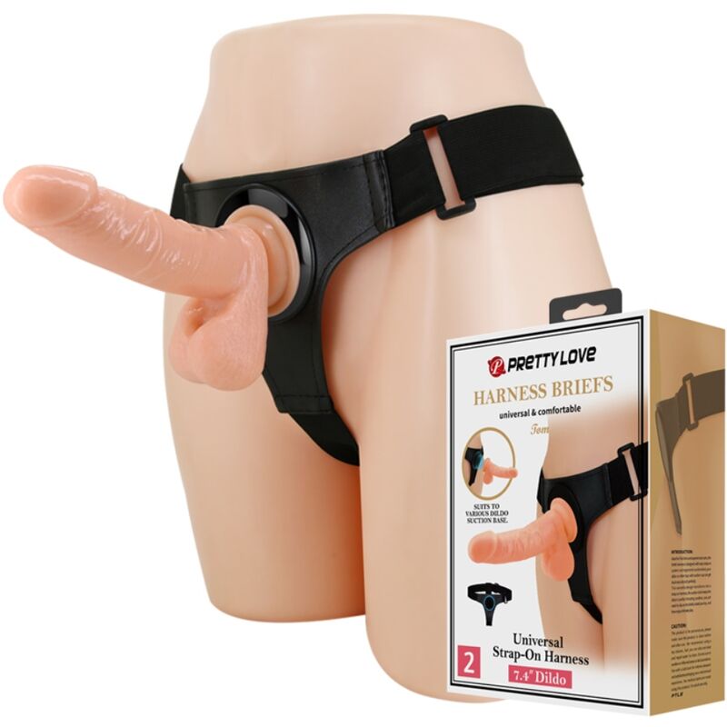 Pretty Love - Gode Ceinture avec Gode Ventouse Naturel / 20 cm