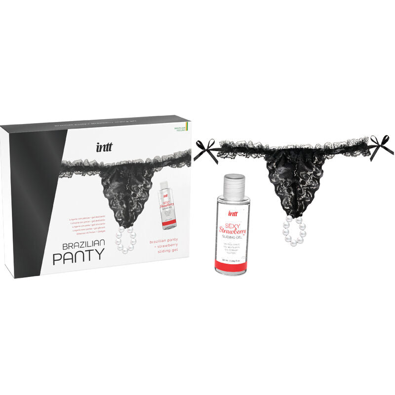 String Brésilienne Perles Brazilian Panty Noir - Intt