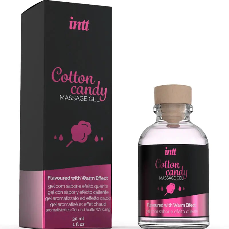 Gel de Massage Chauffant Saveur Barbe à Papa 30ml - Intt