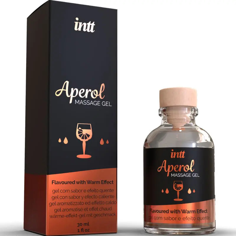 Gel de Massage Embrassable Chauffant Saveur Apérol 30ml - Intt
