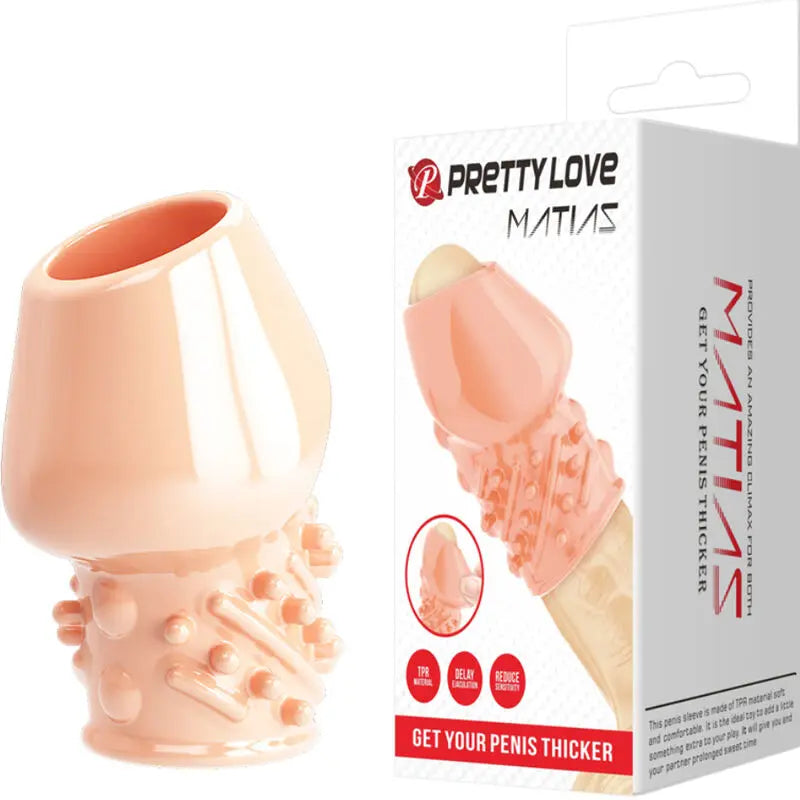 Pretty Love - Manchon Épaississant Nervuré pour Pénis - Beige