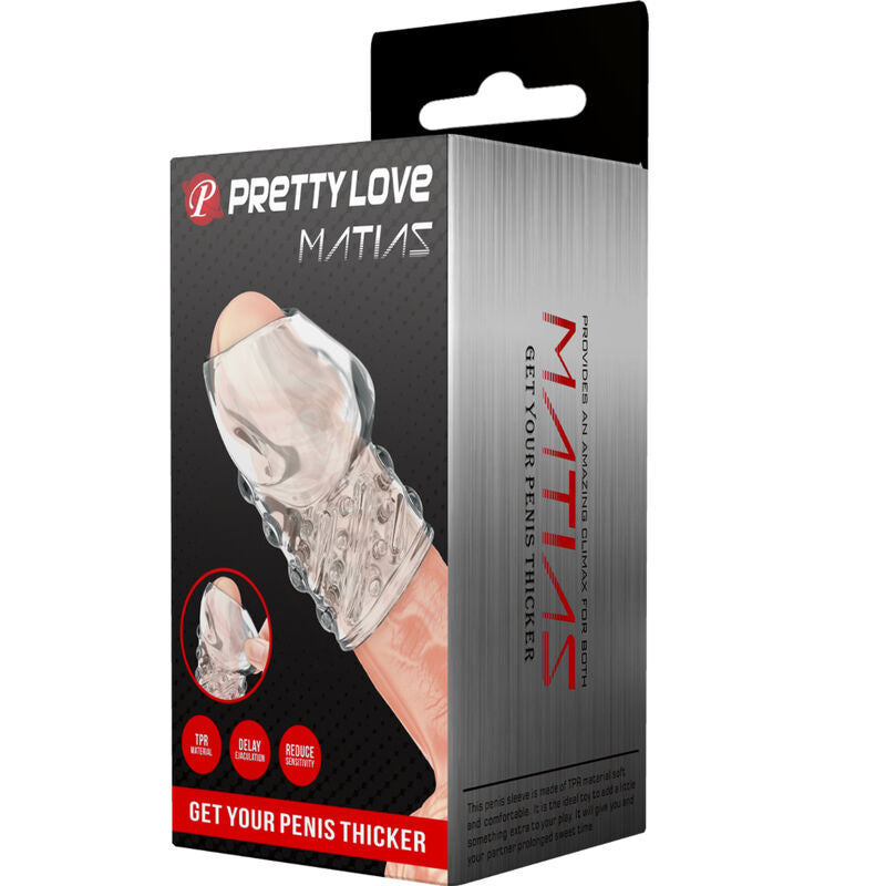Pretty Love - Manchon Épaississant Nervuré pour Pénis - Transparent