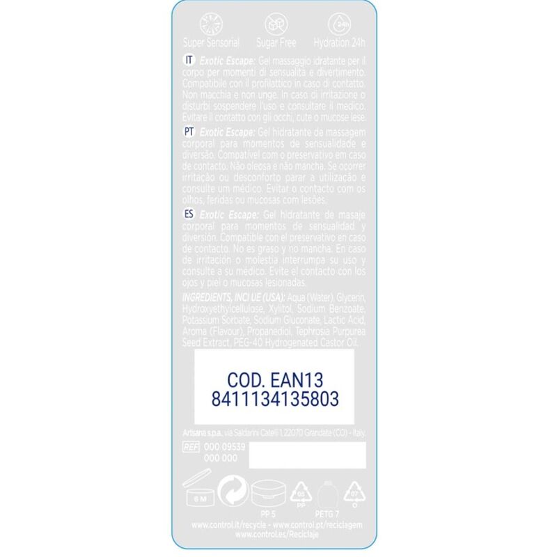 Gel Massage Control 2 en 1 Exotique 200ml - Control - CONTROL LUBES