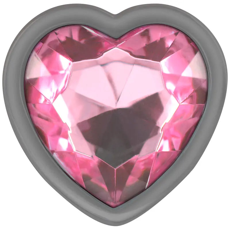 Plug Anal Métal Cœur Diamond Jewel Rose Taille M - Intense