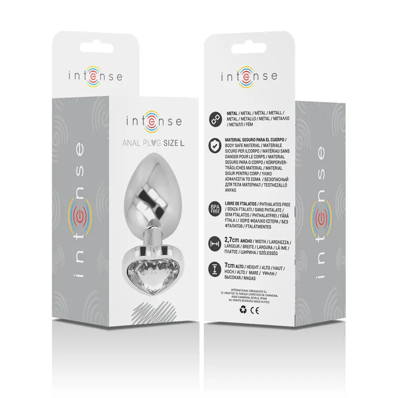 Plug Anal Métal Diamond Jewel Blanc Taille L - Intense
