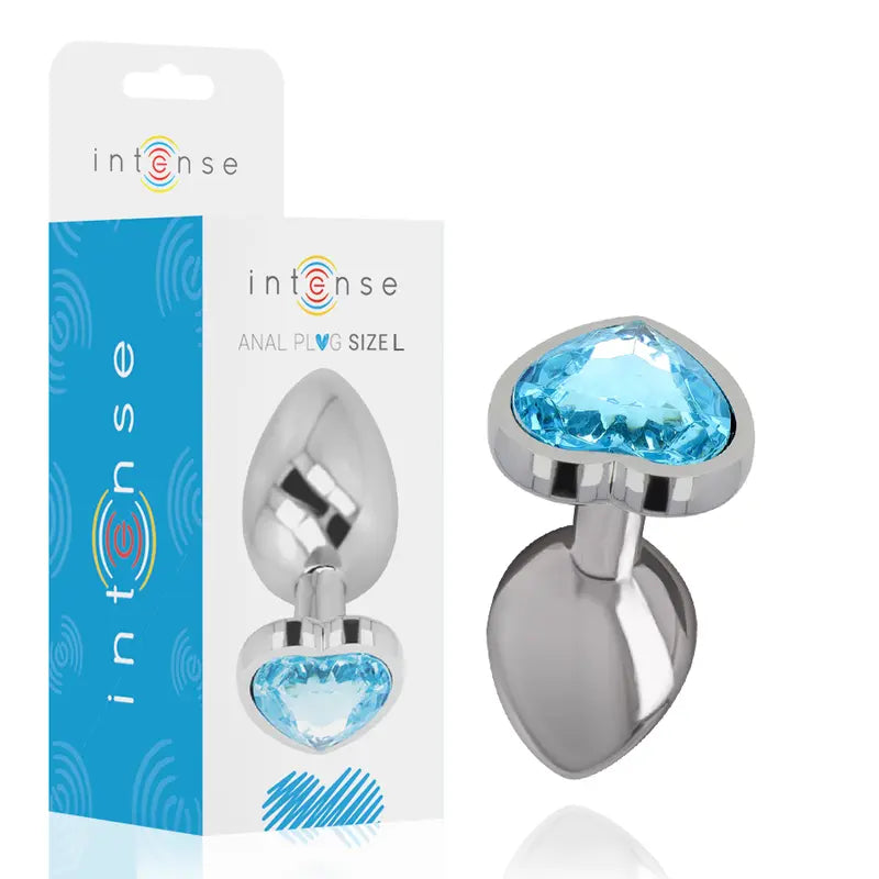 Plug Anal Métal Cœur Intense Bleu Taille L - Intense