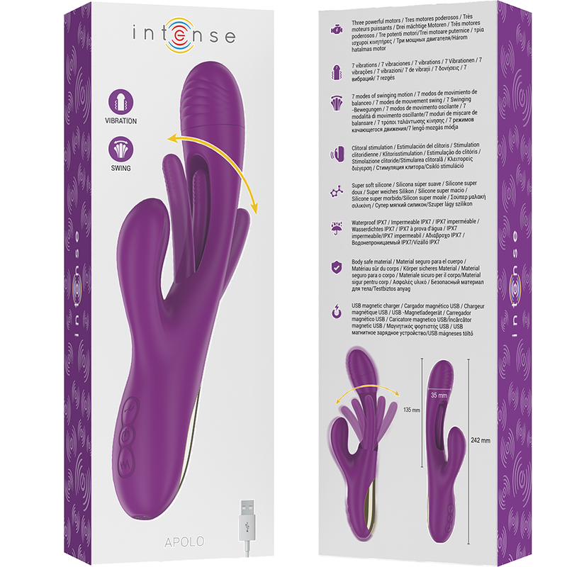 Vibrateur Rabbit Apolo Violet - Intense