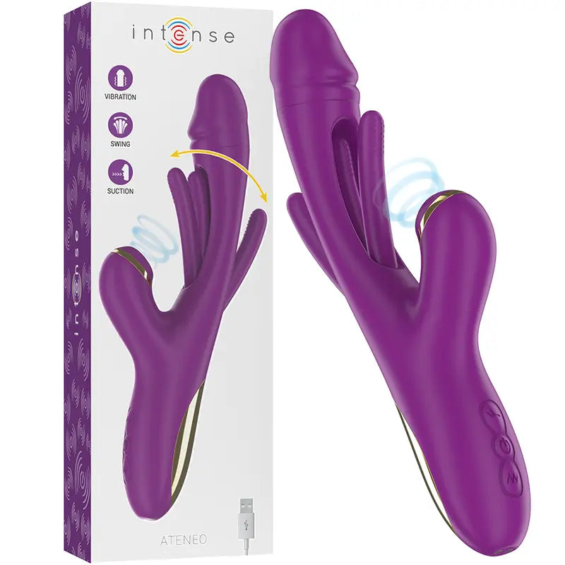 Vibromasseur Rabbit Ateneo Multifonction Violet - Intense