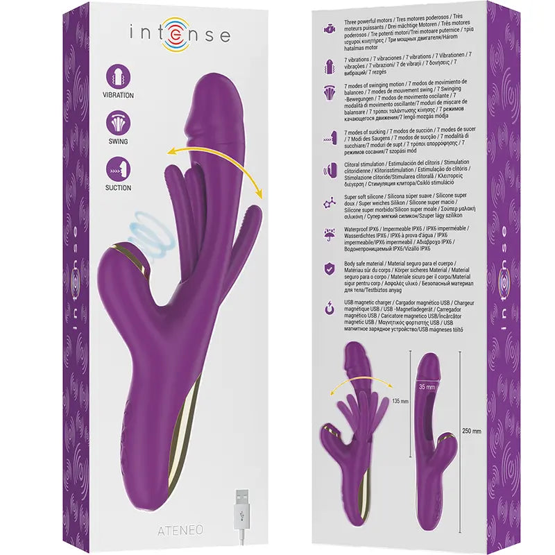 Vibromasseur Rabbit Ateneo Multifonction Violet - Intense