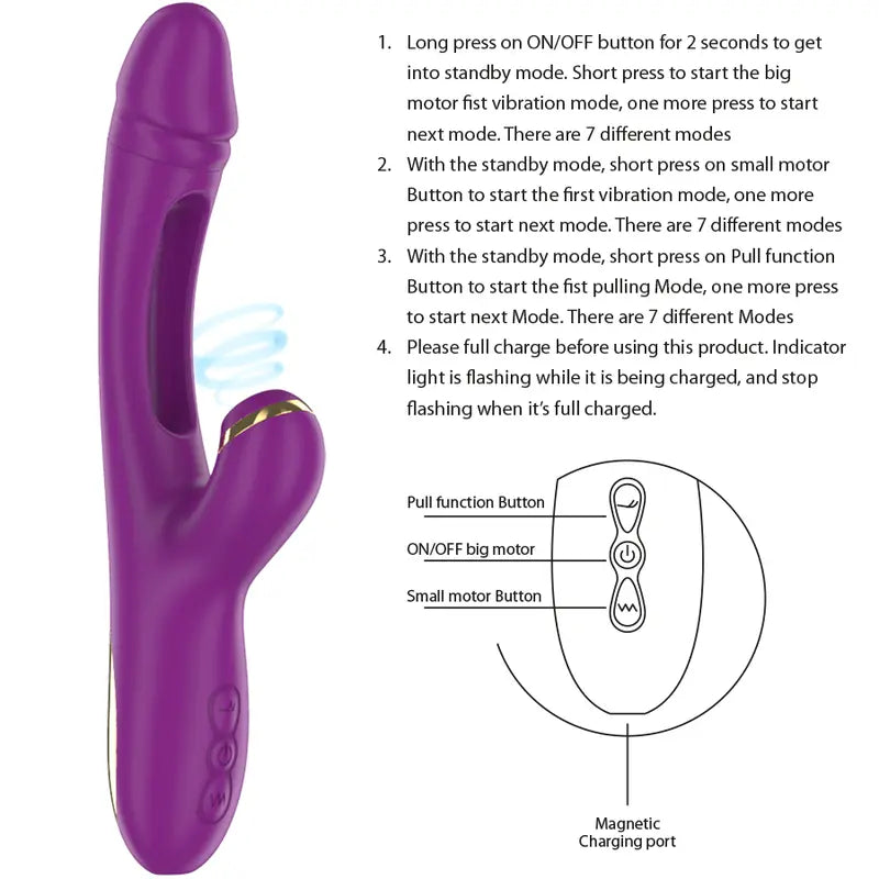 Vibromasseur Rabbit Ateneo Multifonction Violet - Intense