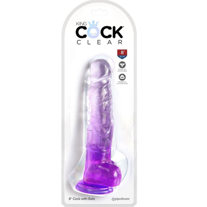 Gode Réaliste King Cock Clear Translucide Violet - Pipedream