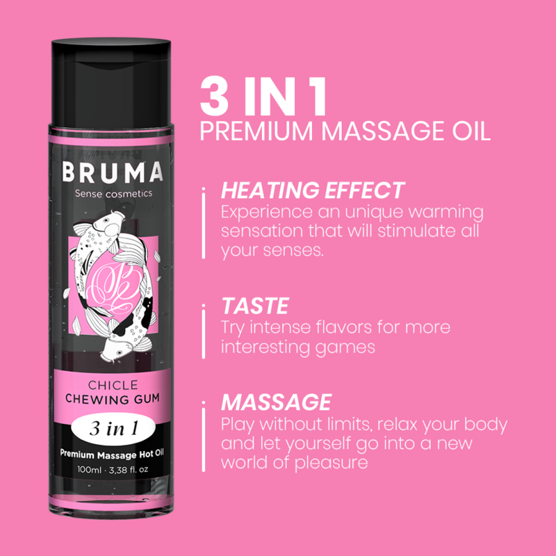 Huile de Massage Chauffante Bruma Saveur Bubblegum - Bruma