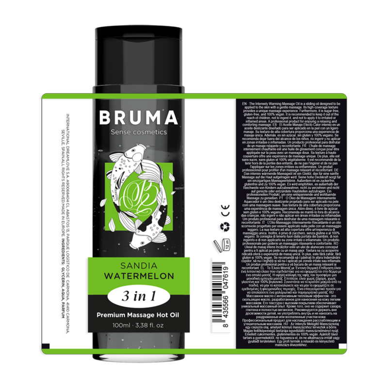 Huile Massage Chauffante Bruma Pastèque 3en1 100ml - Bruma