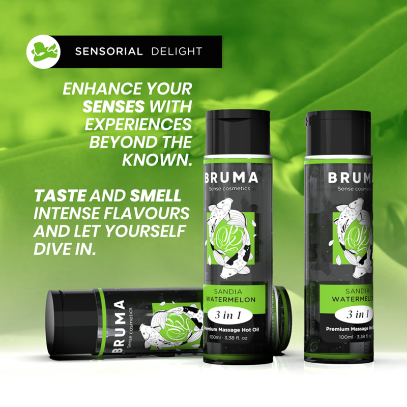 Huile Massage Chauffante Bruma Pastèque 3en1 100ml - Bruma