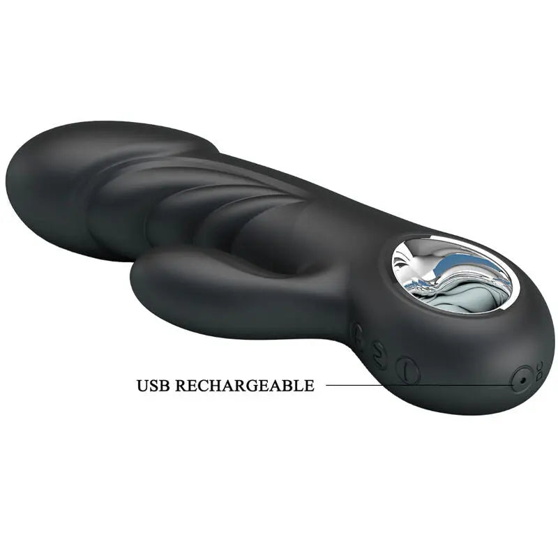 Vibromasseur Ansel Double Stimulation Noir - Pretty Love - PRETTY LOVE