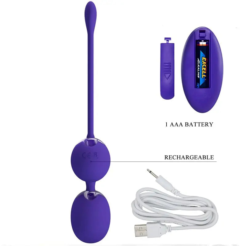Pretty Love – Boules de Geisha Vibrantes avec Télécommande – Violet