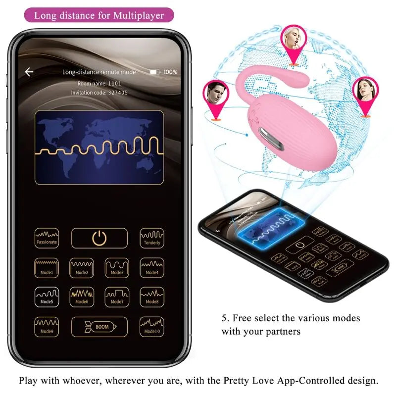 Pretty Love – Oeuf vibrant connecté contrôle smartphone – Rose