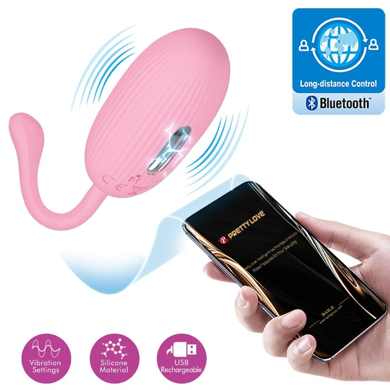 Pretty Love – Oeuf vibrant connecté contrôle smartphone – Rose