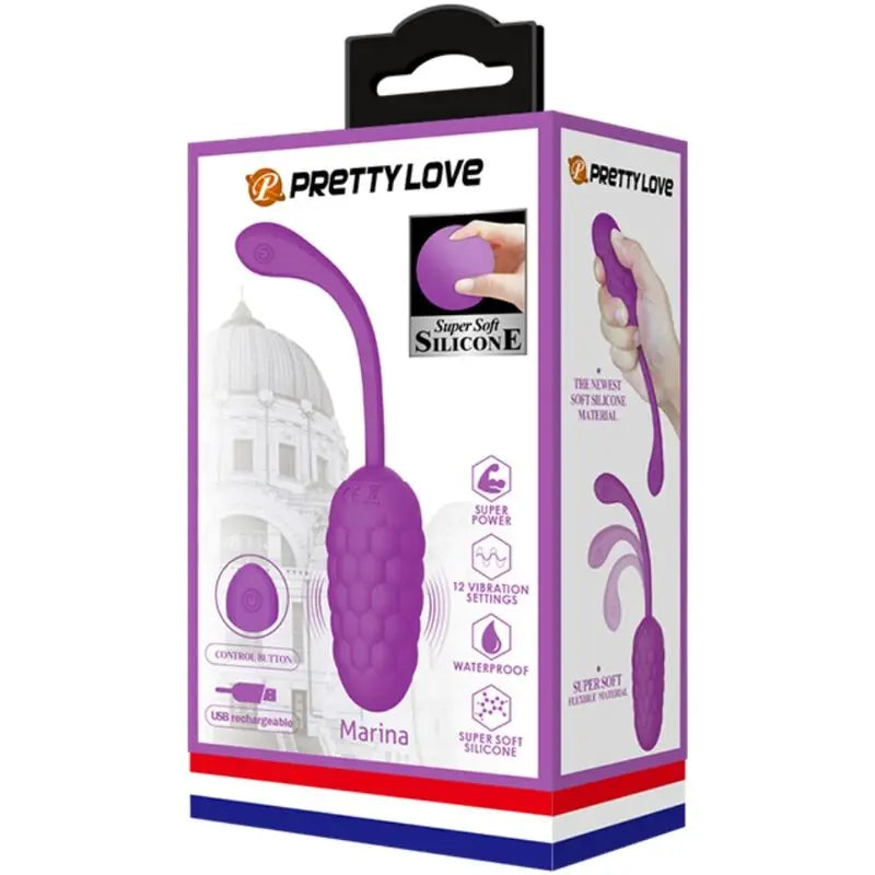Pretty Love – Oeuf Vibrant Rembourré Silicone Rechargeable – Violet